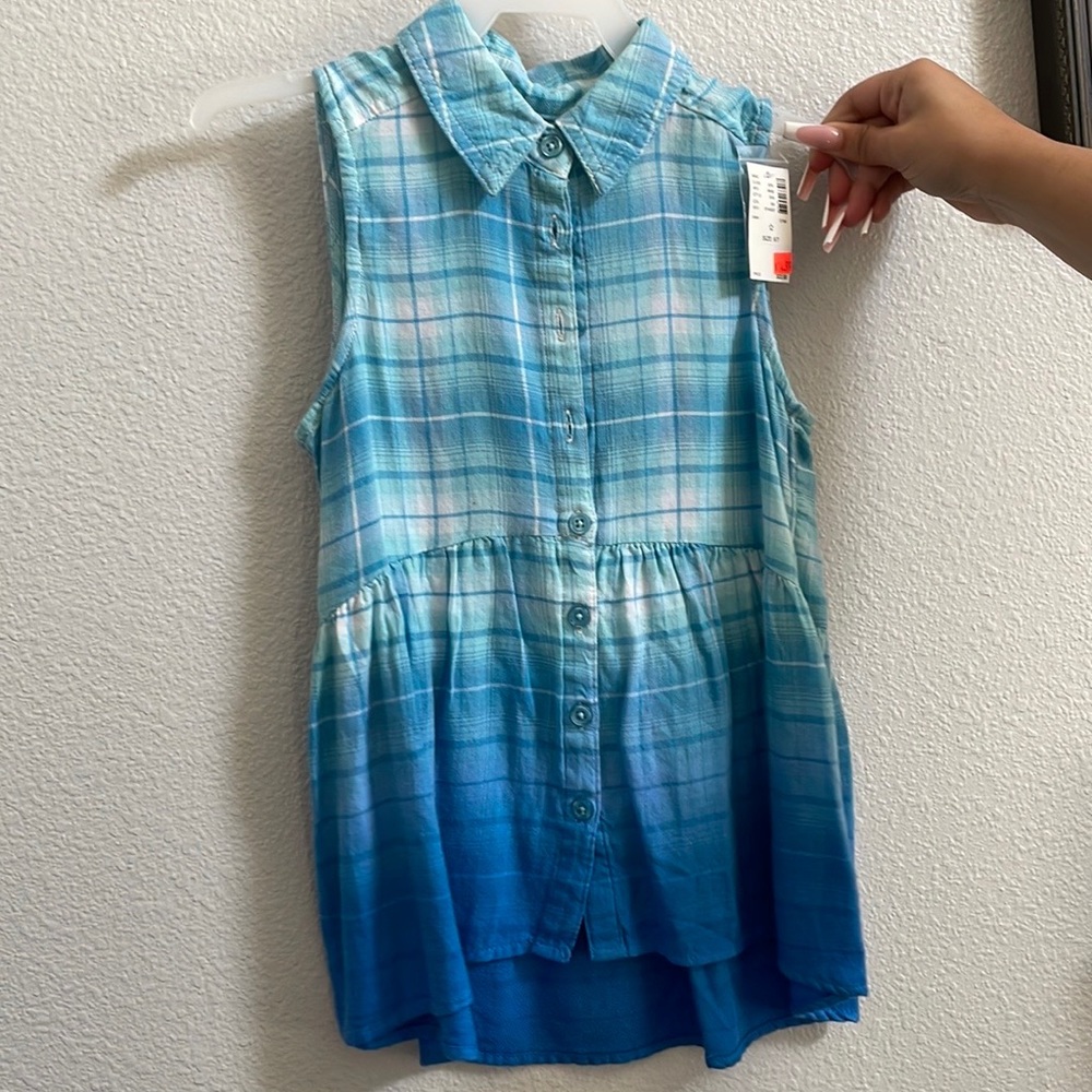 Justice Blue Flannel Kids Dress